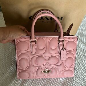 Coach Embossed Pink Satchel